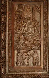 Paneel van 5C deur: de Exodus: farao